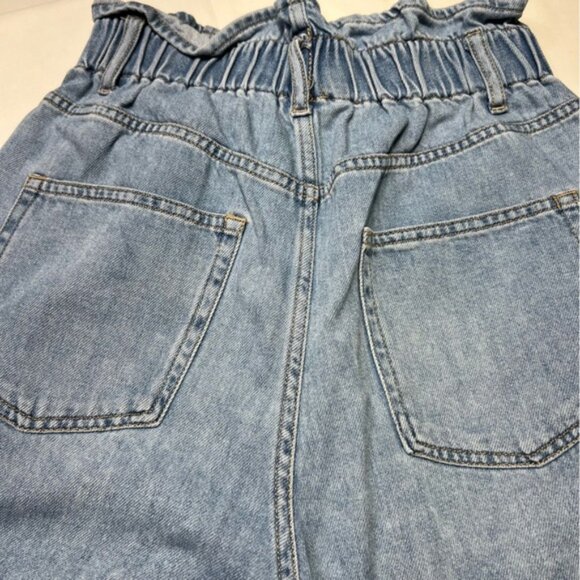 H&M Blue Jean Shorts High-Waisted Relaxed Fit paper bag style - Picture 6 of 6